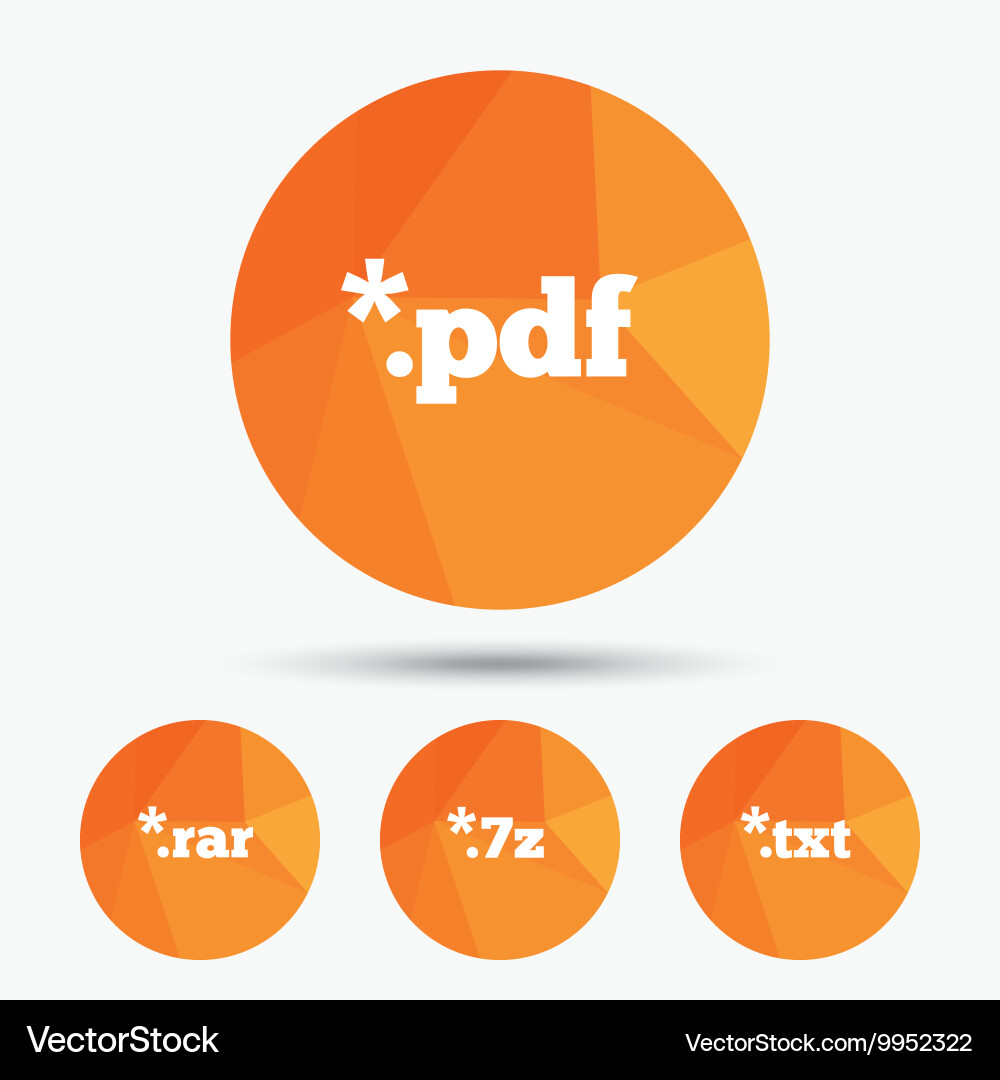 Document signs file extensions symbols Vector Image