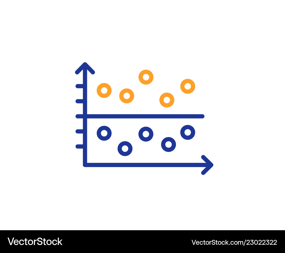 Dot plot graph line icon presentation chart sign Dot plot graph line icon presentation chart sign vector image