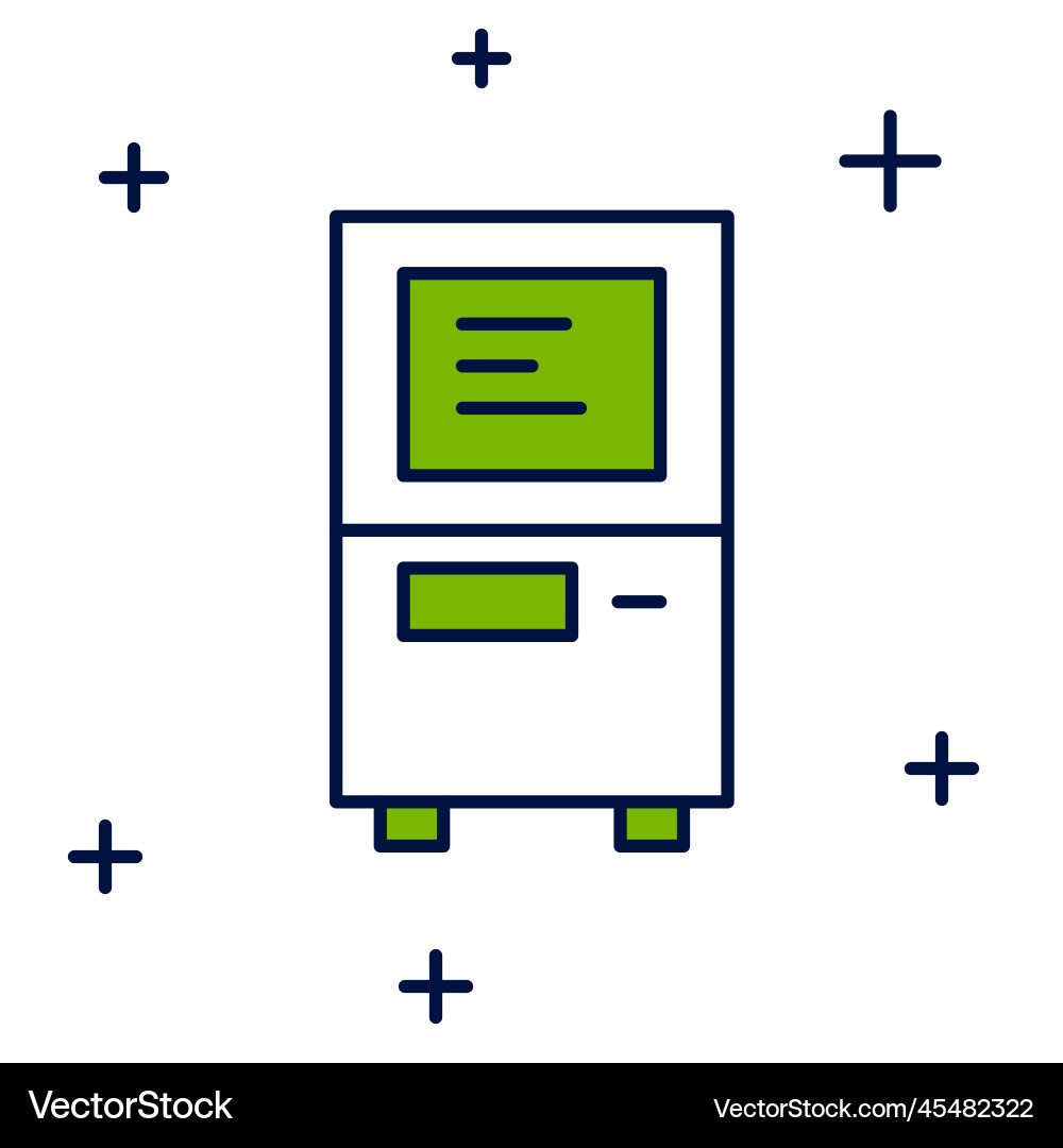 Filled outline atm - automated teller machine icon Filled outline atm - automated teller machine icon vector image