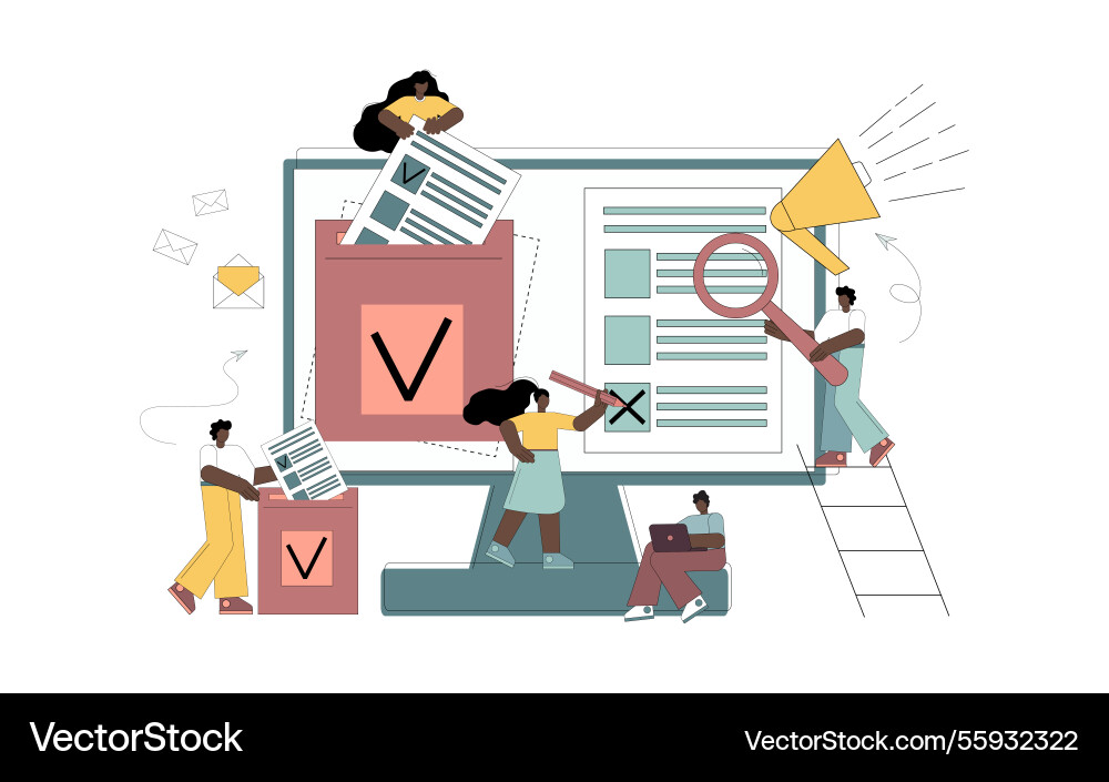 Internet voting concept modern system Internet voting concept modern system Vector Image