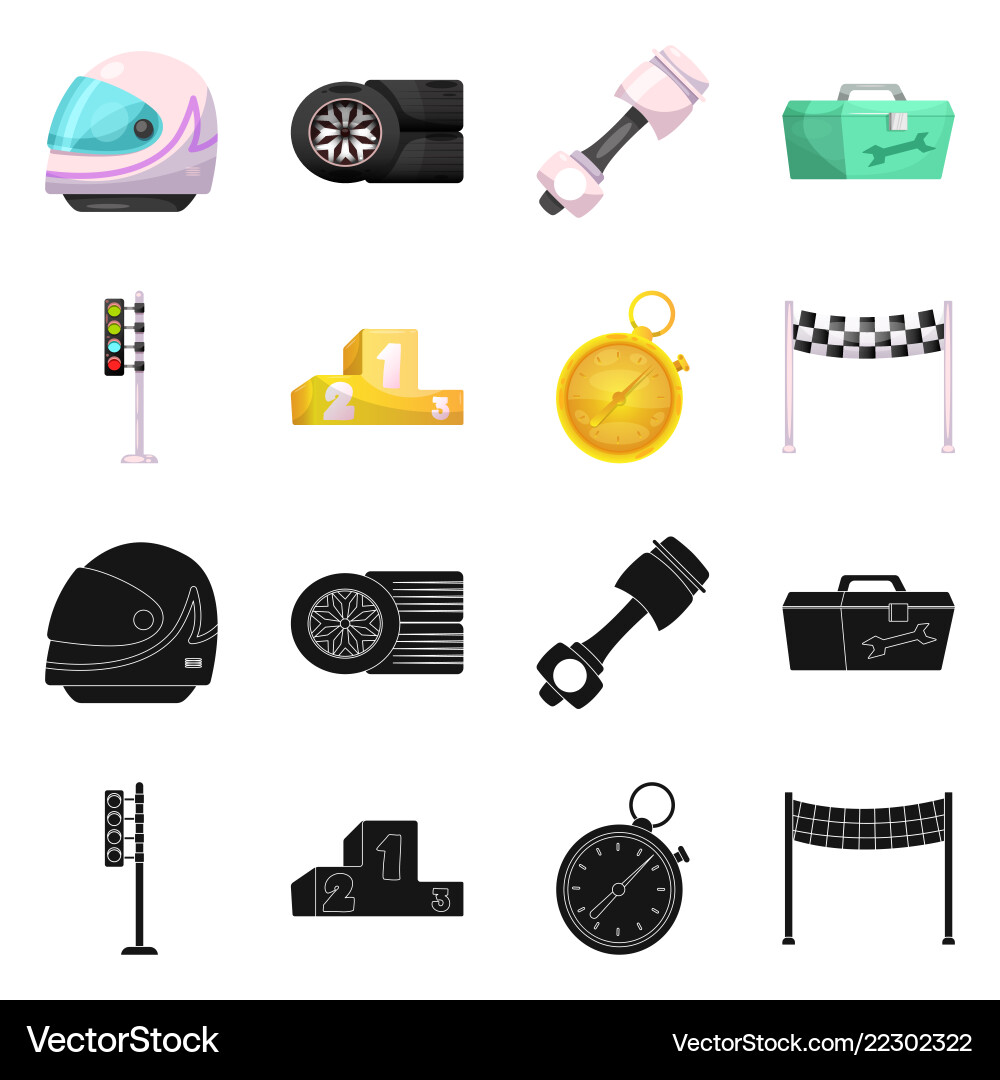 Isolated object of car and rally icon set Isolated object of car and rally icon set vector image
