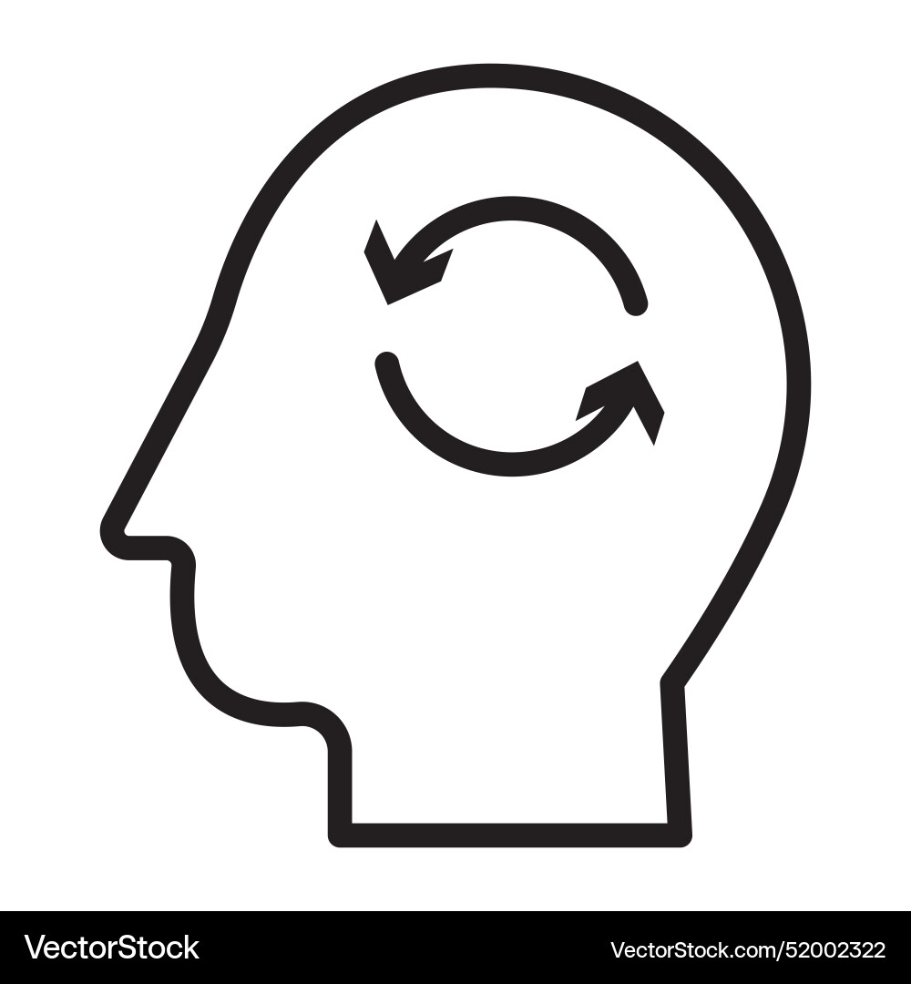 Memory recall symbol emphasizing mental health Vector Image