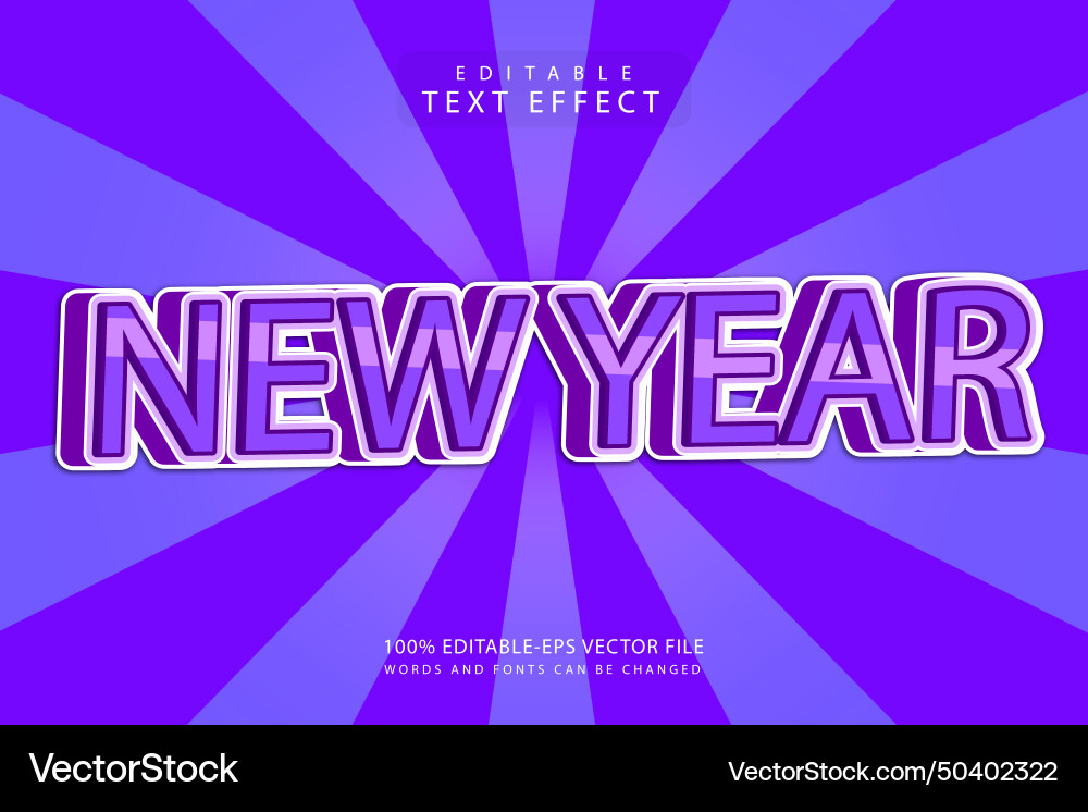 New year editable text effect 3 dimension emboss New year editable text effect 3 dimension emboss Vector Image