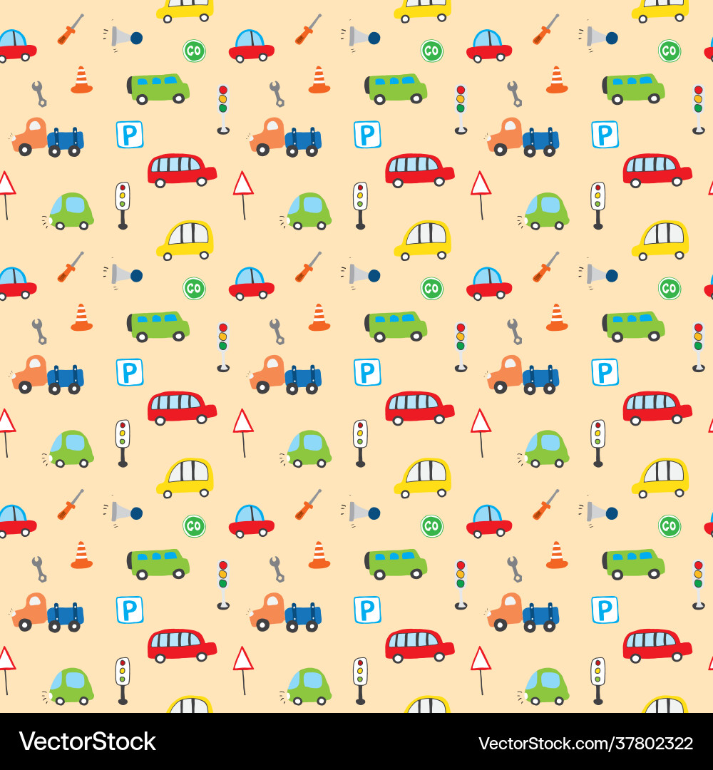 Niedliche Autos nahtlose Muster Cartoon Transport Niedliche Autos nahtlose Muster Cartoon Transport vektorbild
