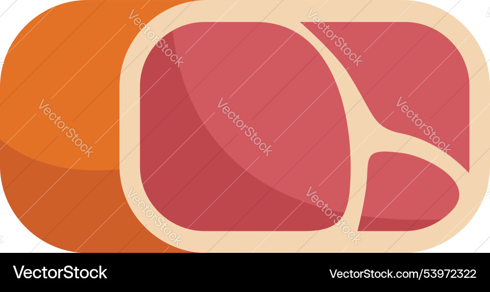 Piece of meat with fat layer is lying and waiting Vector Image
