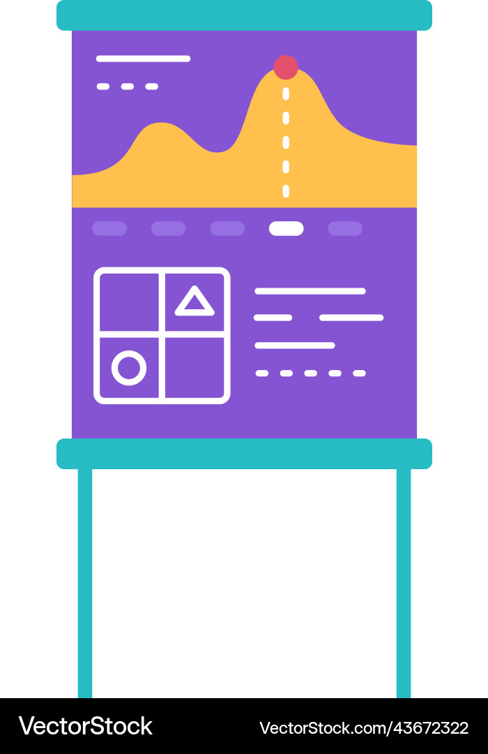 Presentation icon office board with chart graph vector image