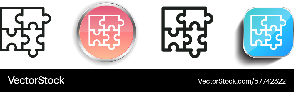 Puzzle-Symbol dünne lineare regelmäßige und Schaltfläche Stil Puzzle-Symbol dünne lineare regelmäßige und Schaltfläche Stil vektorbild