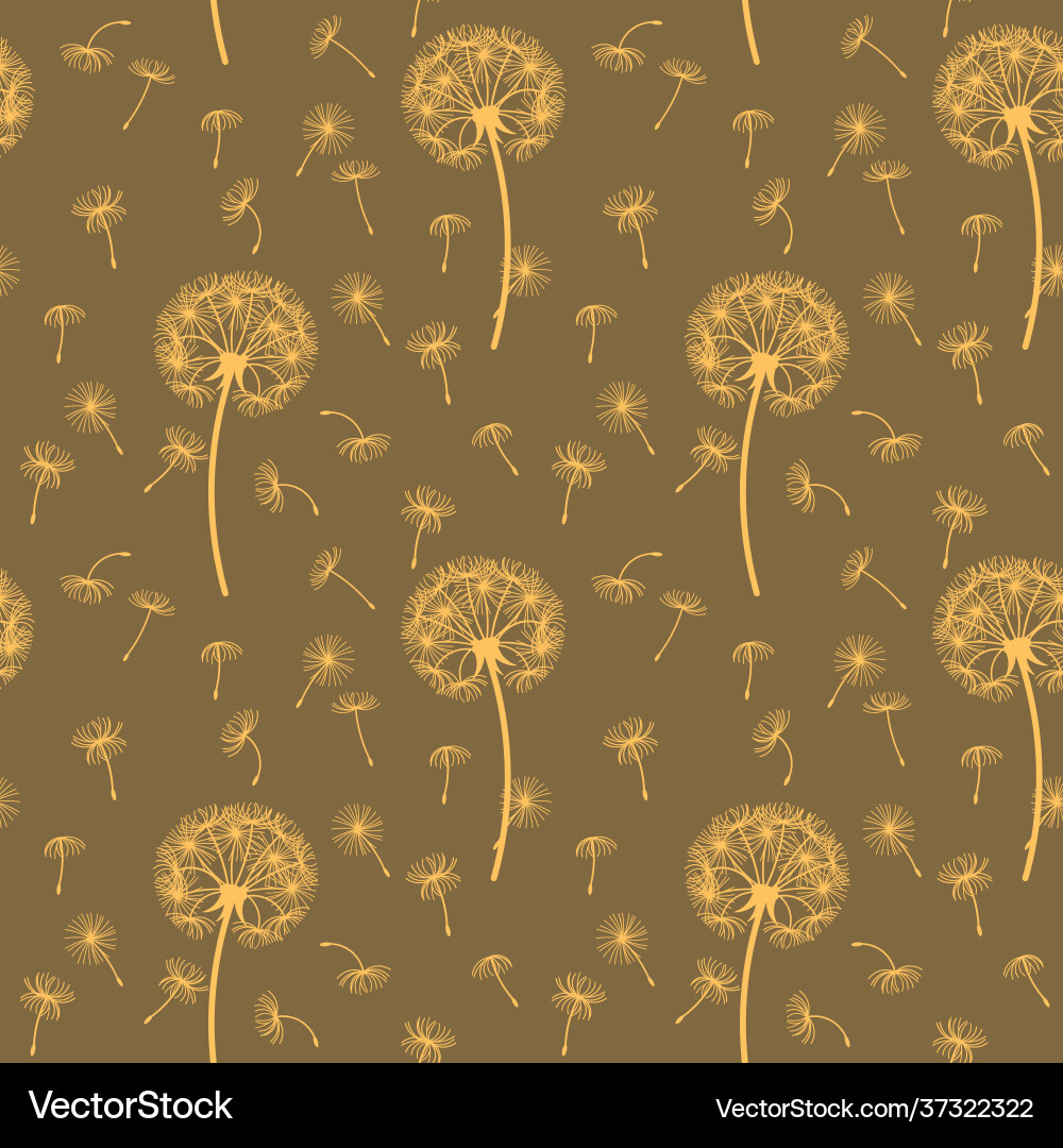 Seamless pattern from dandelions for wrapping Vector Image