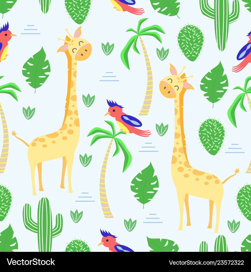 Seamless pattern with giraffe in scandinavian styl Seamless pattern with giraffe in scandinavian styl vector image