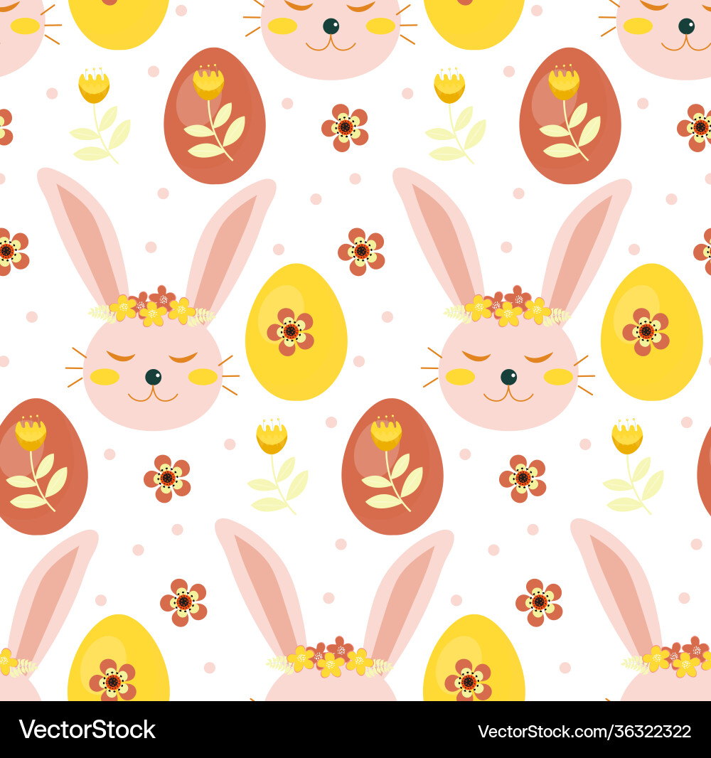 Seamless spring pattern with rabbits Seamless spring pattern with rabbits vector image