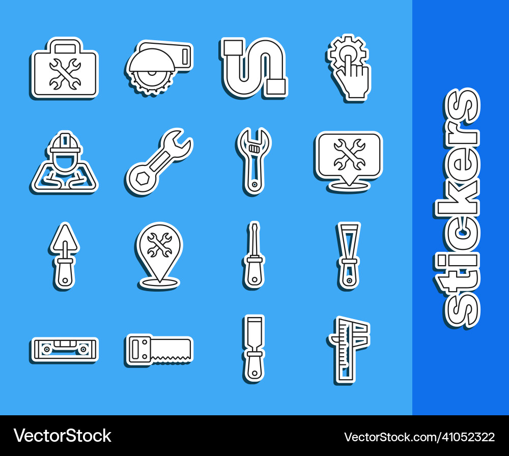 Set line calliper or caliper and scale putty Vector Image