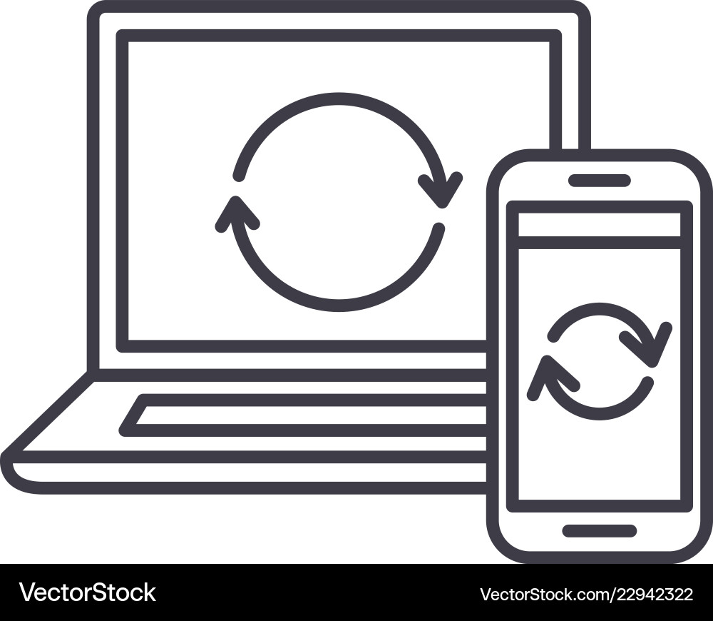 Update computer data line icon concept Update computer data line icon concept Vector Image