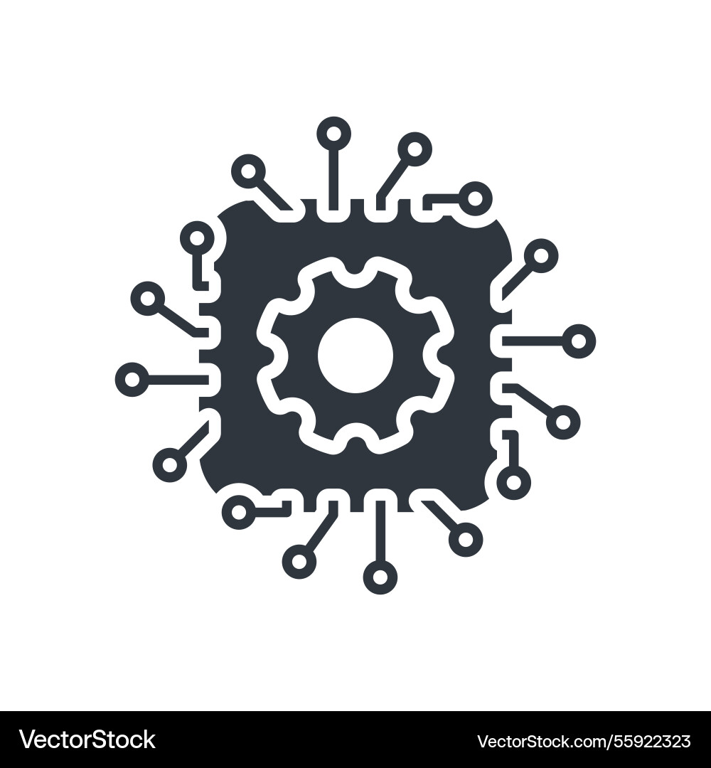 Artificial intelligence ai processor chip icon Artificial intelligence ai processor chip icon Vector Image