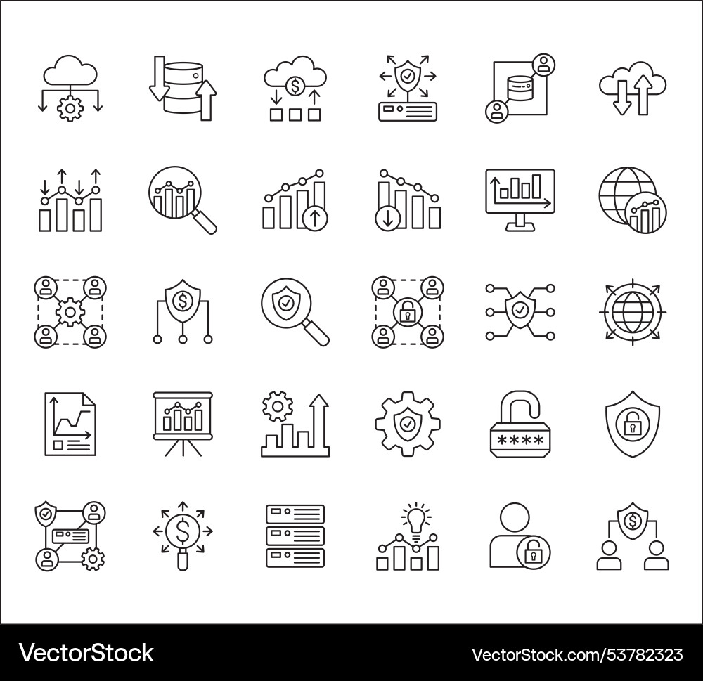 Business data statistic and security related icon Vector Image