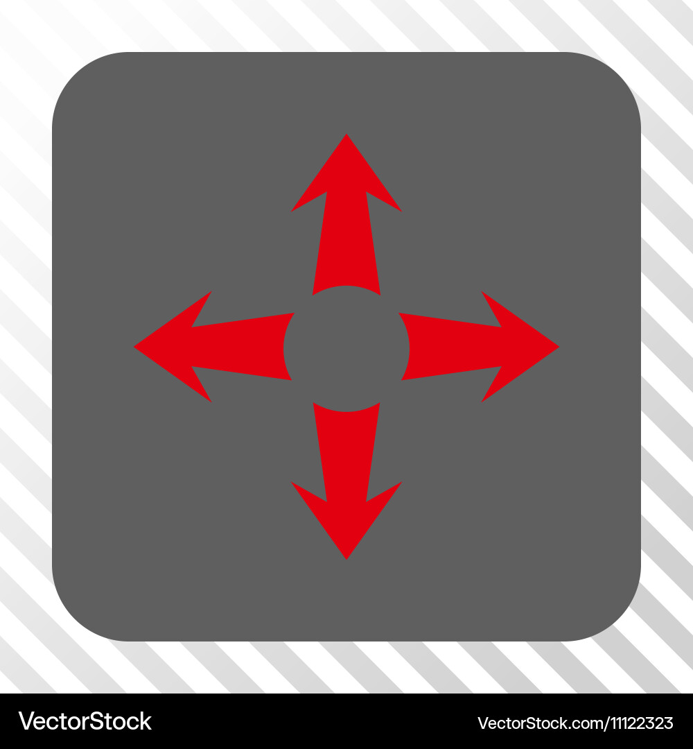 Expand arrows rounded square button vector image