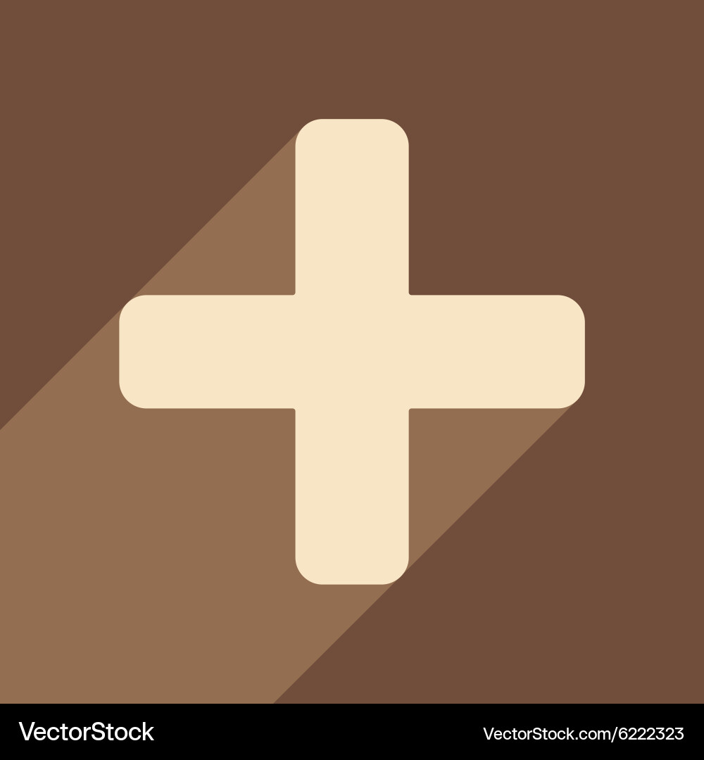 Flat with shadow icon and mobile application plus vector image