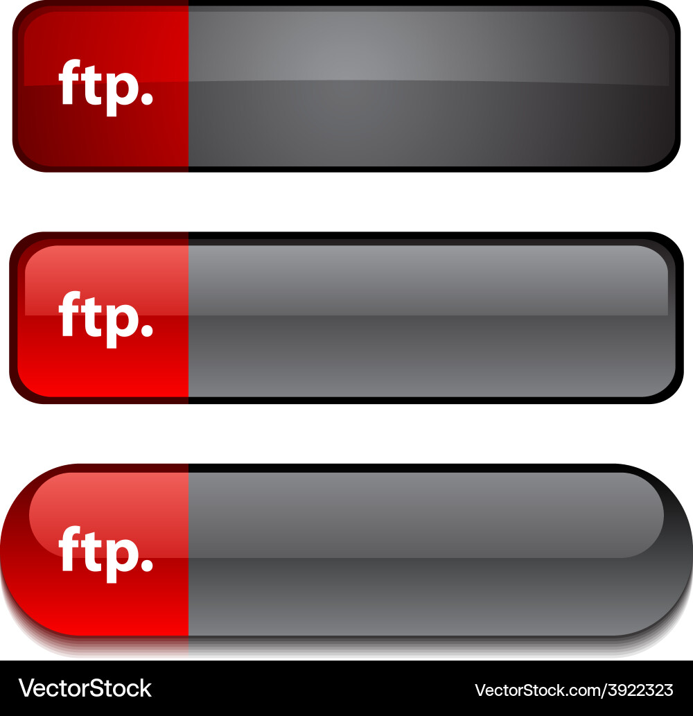 Ftp button set vector image
