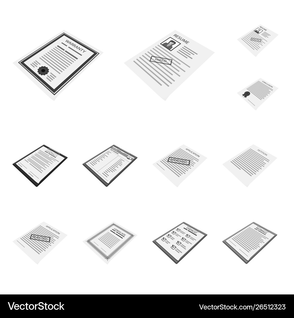 Isolated object print and office logo set Isolated object print and office logo set vector image