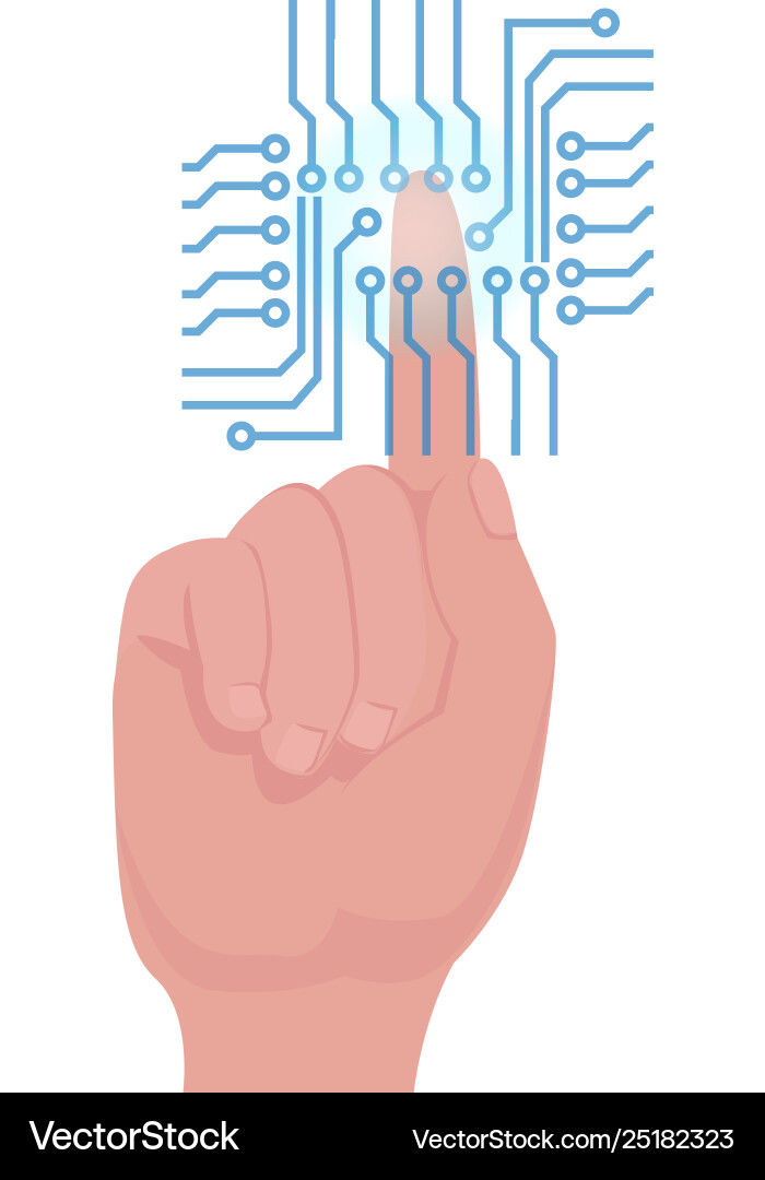 Modern fingerprint technology scan hand soft Modern fingerprint technology scan hand soft vector image