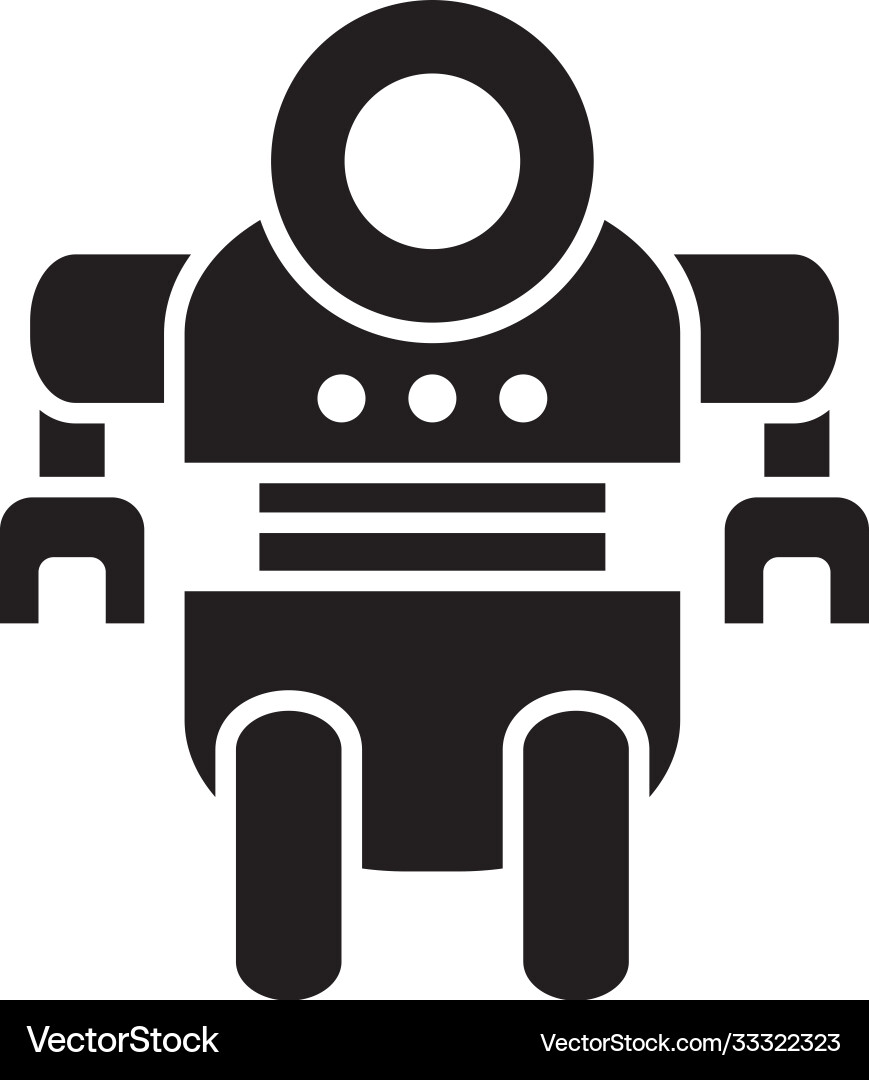 Robotics concept robot with two handssilhouette Robotics concept robot with two handssilhouette vector image