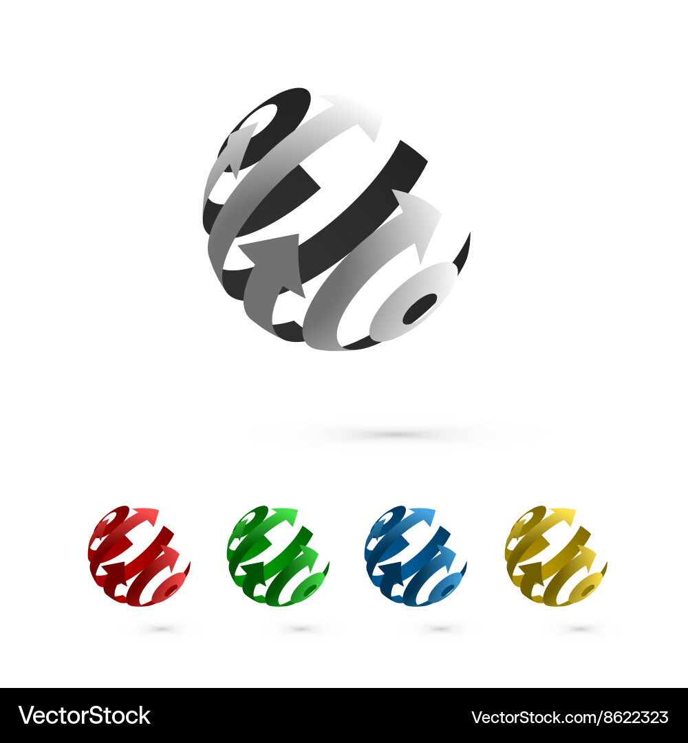 Rotating Globe Elements - Abstract Arrows vector image