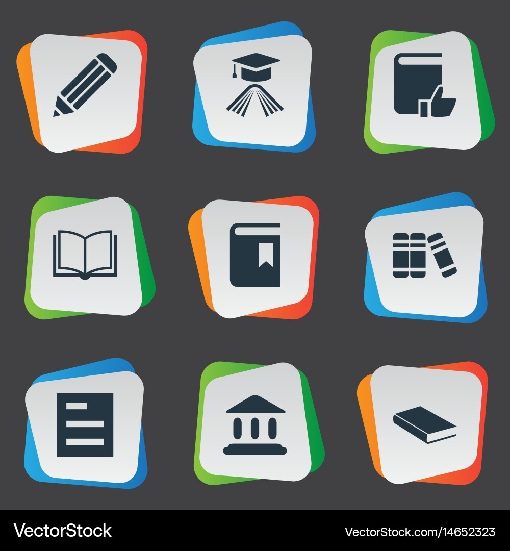 Set of simple reading icons Vector Image