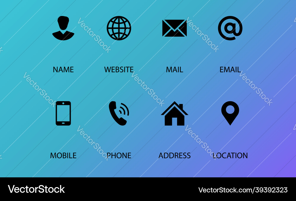 Set of web contact simple icon symbol phone Set of web contact simple icon symbol phone vector image