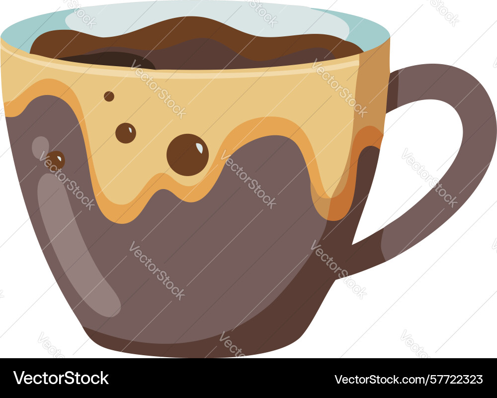 Steaming brown mug with foam and a dynamic splash Vector Image