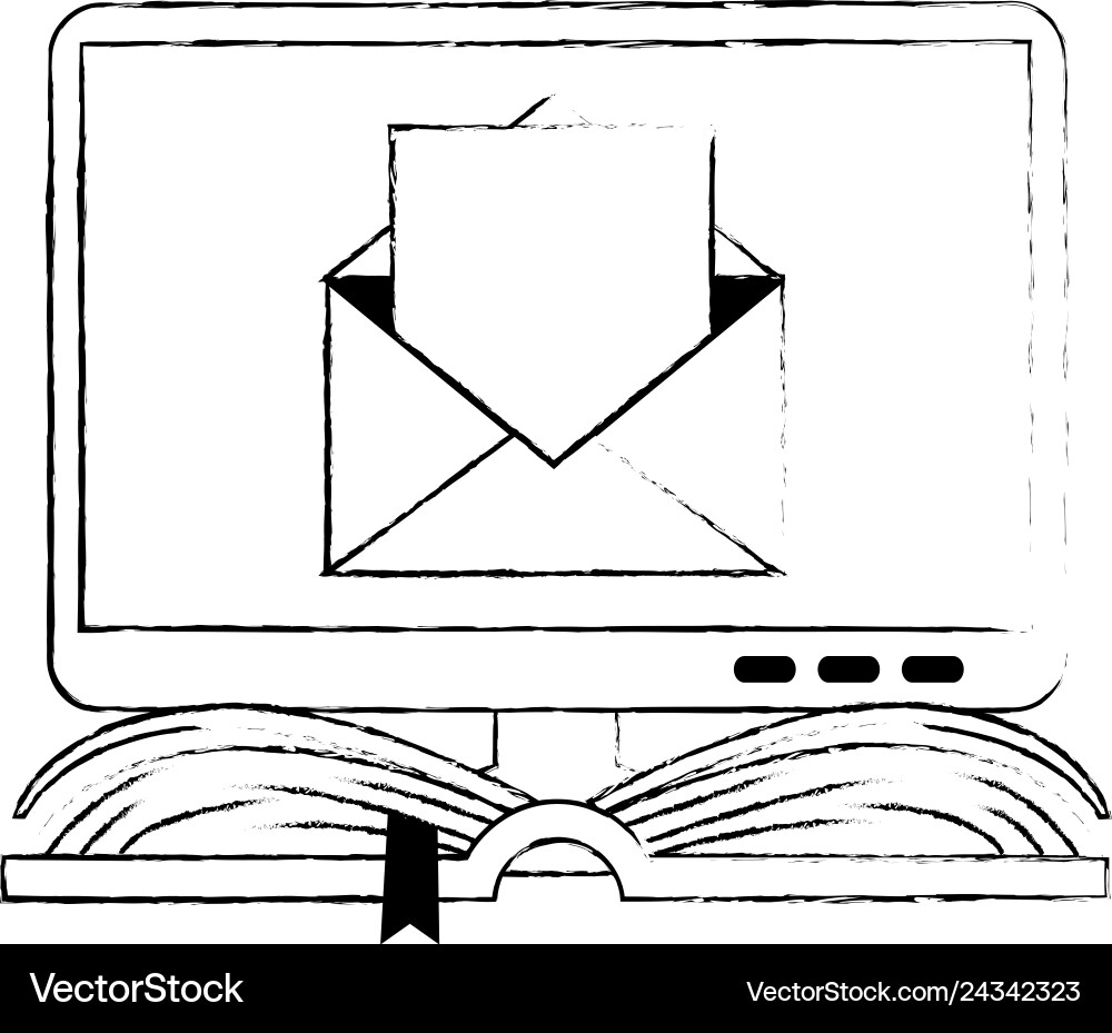 Text book with computer and email Text book with computer and email vector image