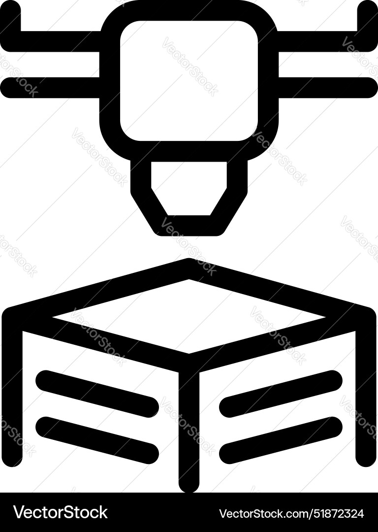 3d printer creating a cube using modern technology 3d printer creating a cube using modern technology Vector Image
