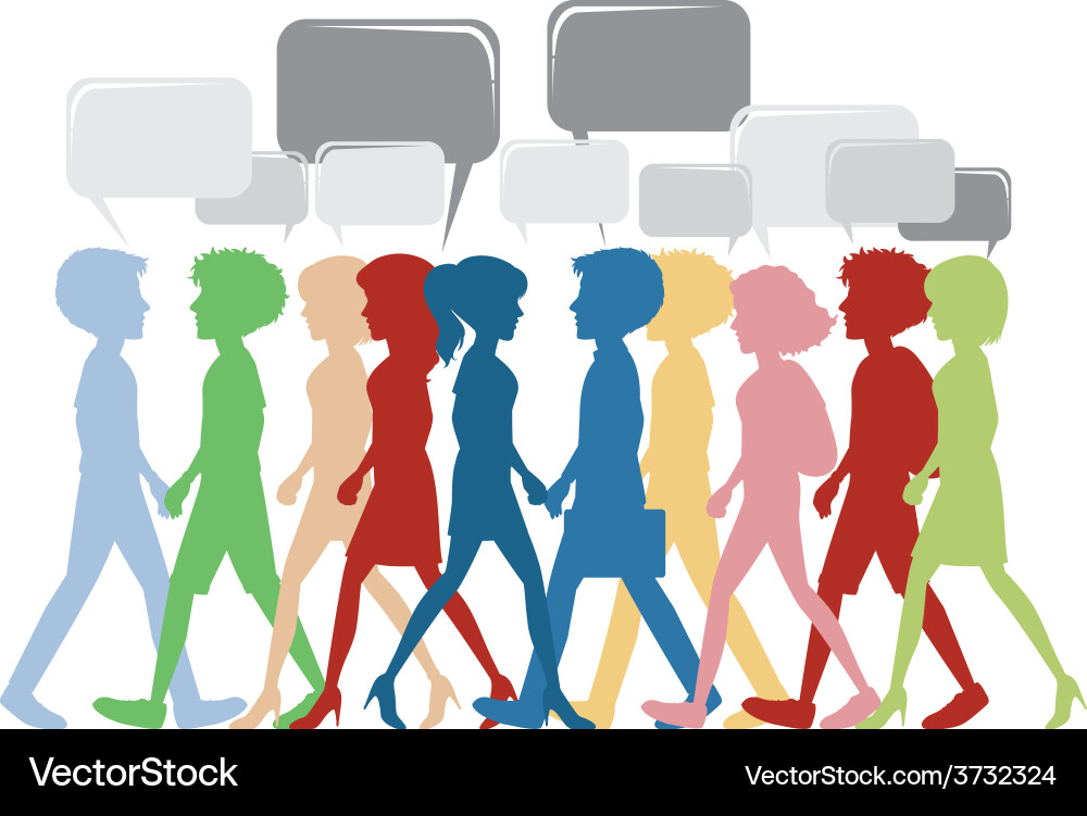 A template with people and empty callouts vector image