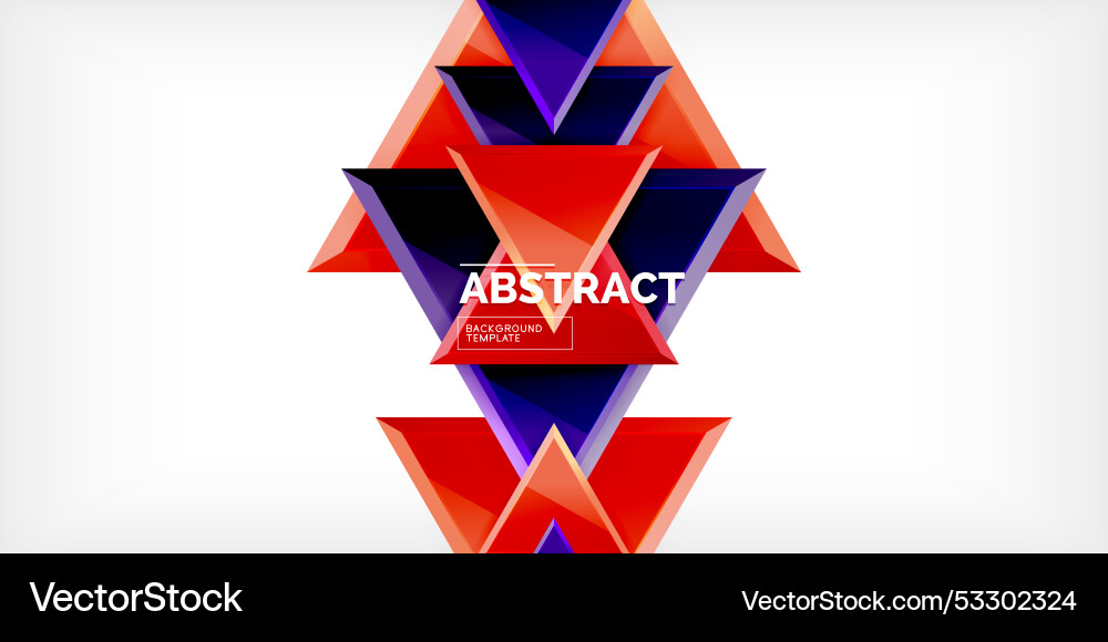 Abstract background - colorful triangles with 3d vector image