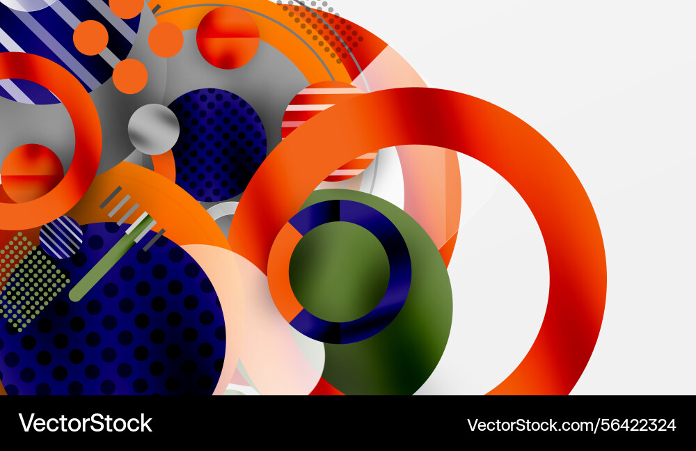 Abstract composition overlapping circles lines Abstract composition overlapping circles lines vector image