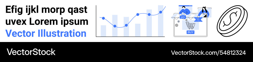 Analyzing sales data with graphs and online Analyzing sales data with graphs and online Vector Image