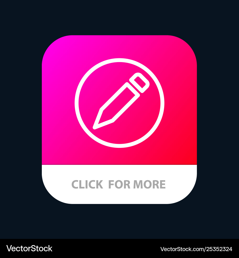 Basic pencil text mobile app button android Vector Image