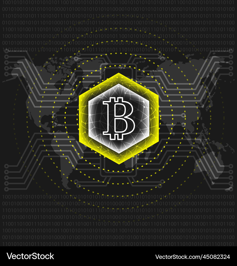 Bitcoin Münze Krypto Geld tech futuristic Bitcoin Münze Krypto Geld tech futuristic vektorbild