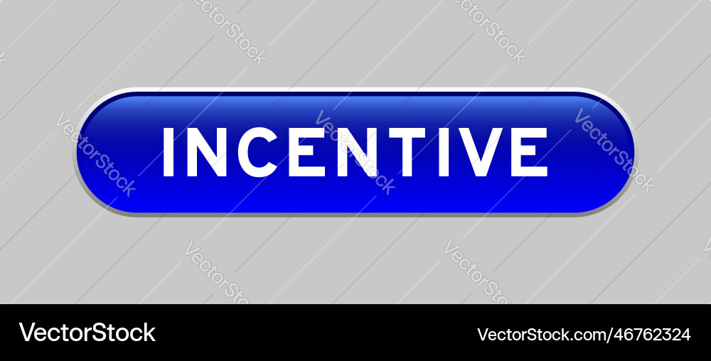 Blue color capsule shape button with word Blue color capsule shape button with word vector image