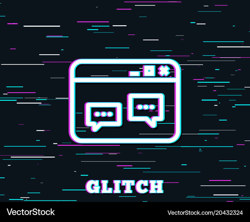 Browser window line icon chat speech bubbles Vector Image