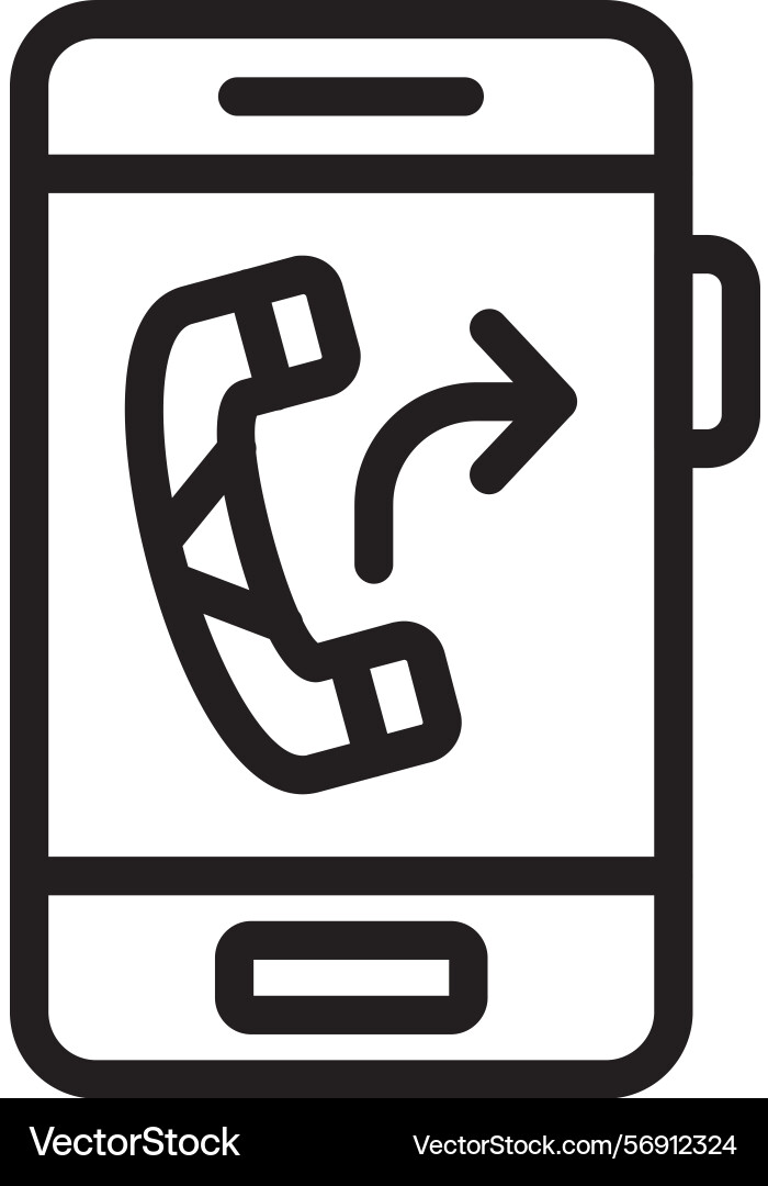 Call forwarding linear style icon design vector image