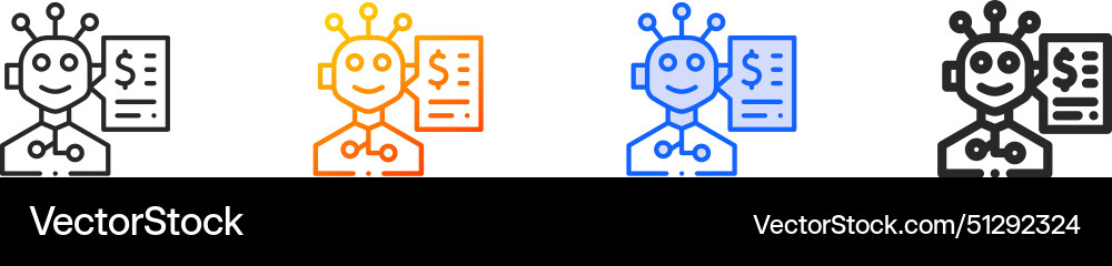 Chatbot iconthin linear gradient blue stroke Chatbot iconthin linear gradient blue stroke Vector Image