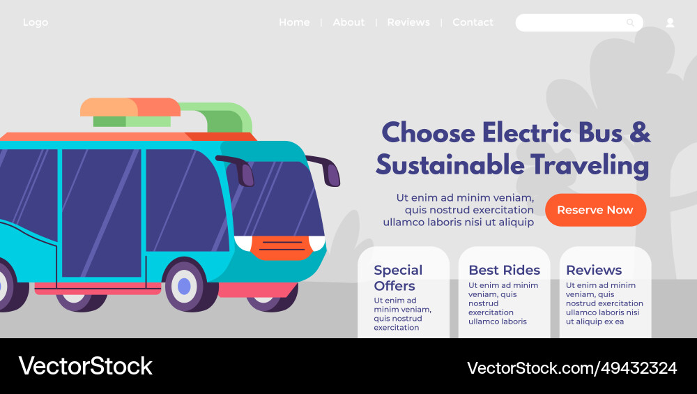 Choose electric bus for sustainable traveling Choose electric bus for sustainable traveling vector image