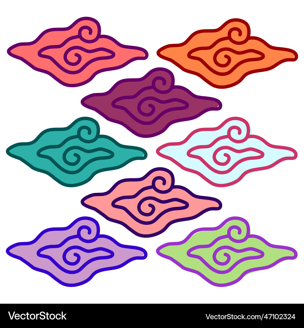 Cloud Batik Pattern - Mega Mendung vector image