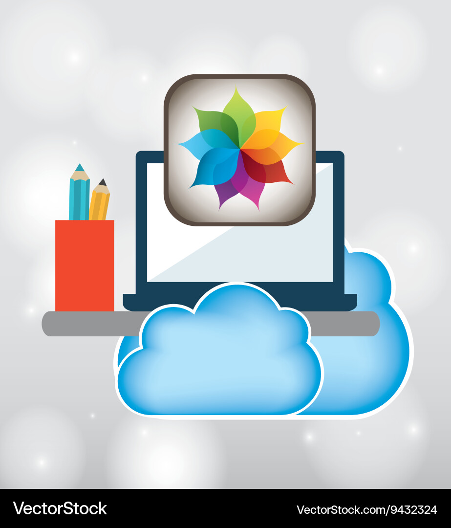 Cloud computing design vector image