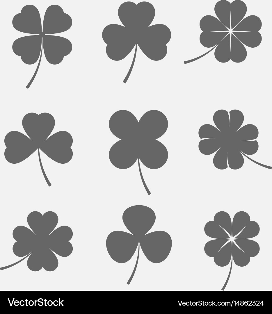 Clover Leaf Icon Set Vector Image