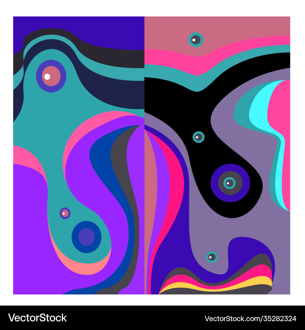 Colorful geometric and curve background pattern vector image