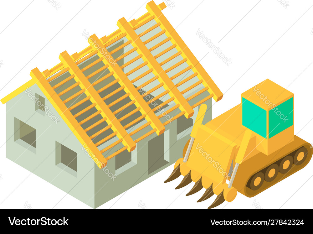 Constructing icon isometric style Constructing icon isometric style Vector Image