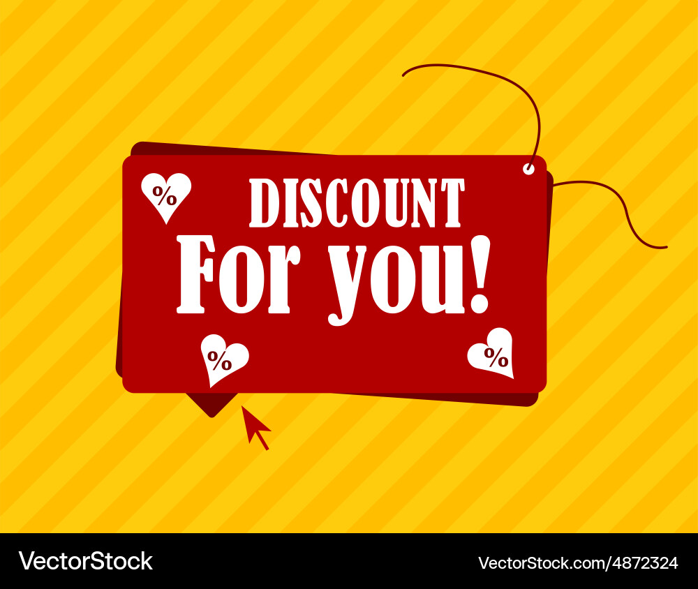 Discount for you label with text Vector Image