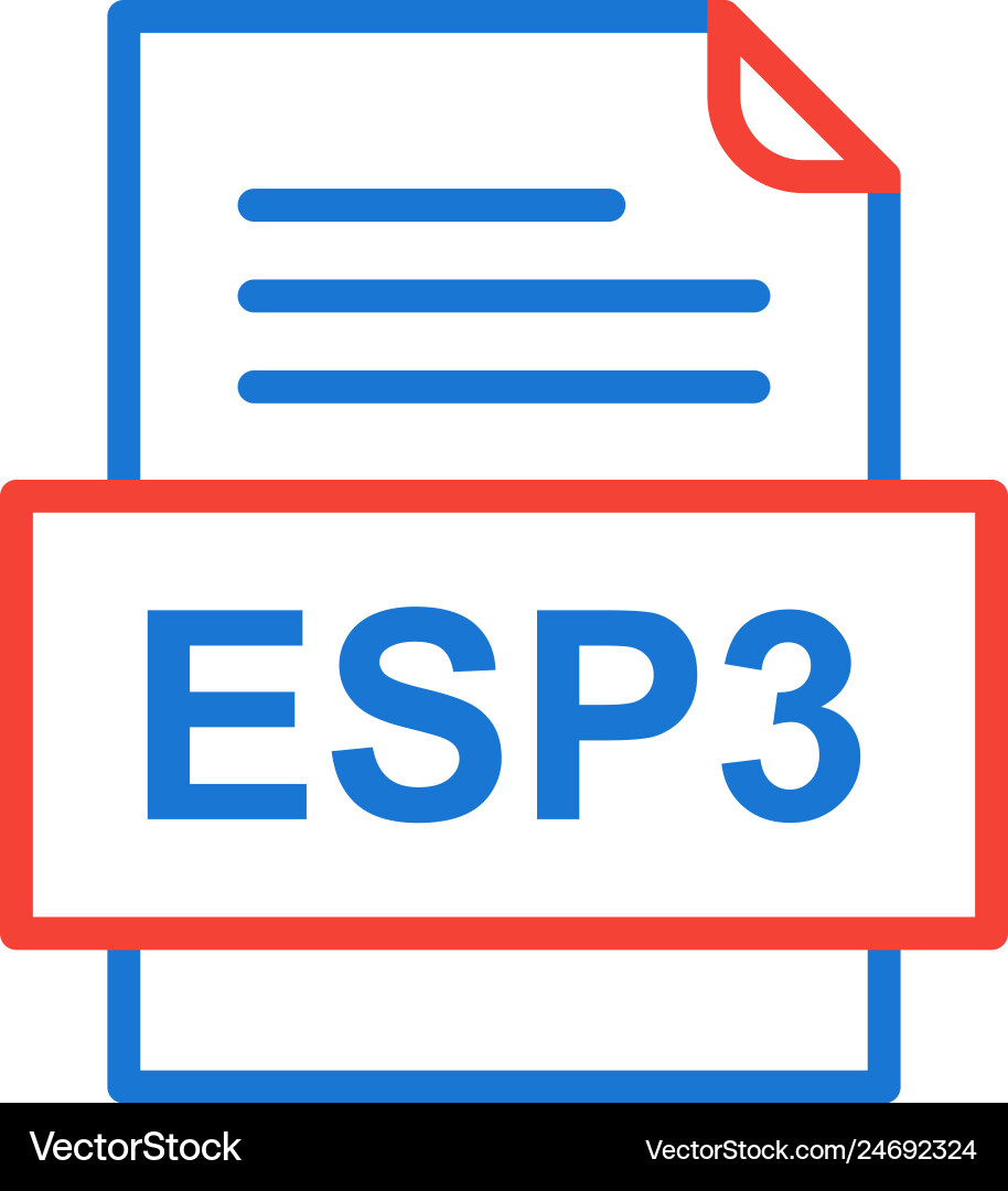 Esp3 file document icon vector image