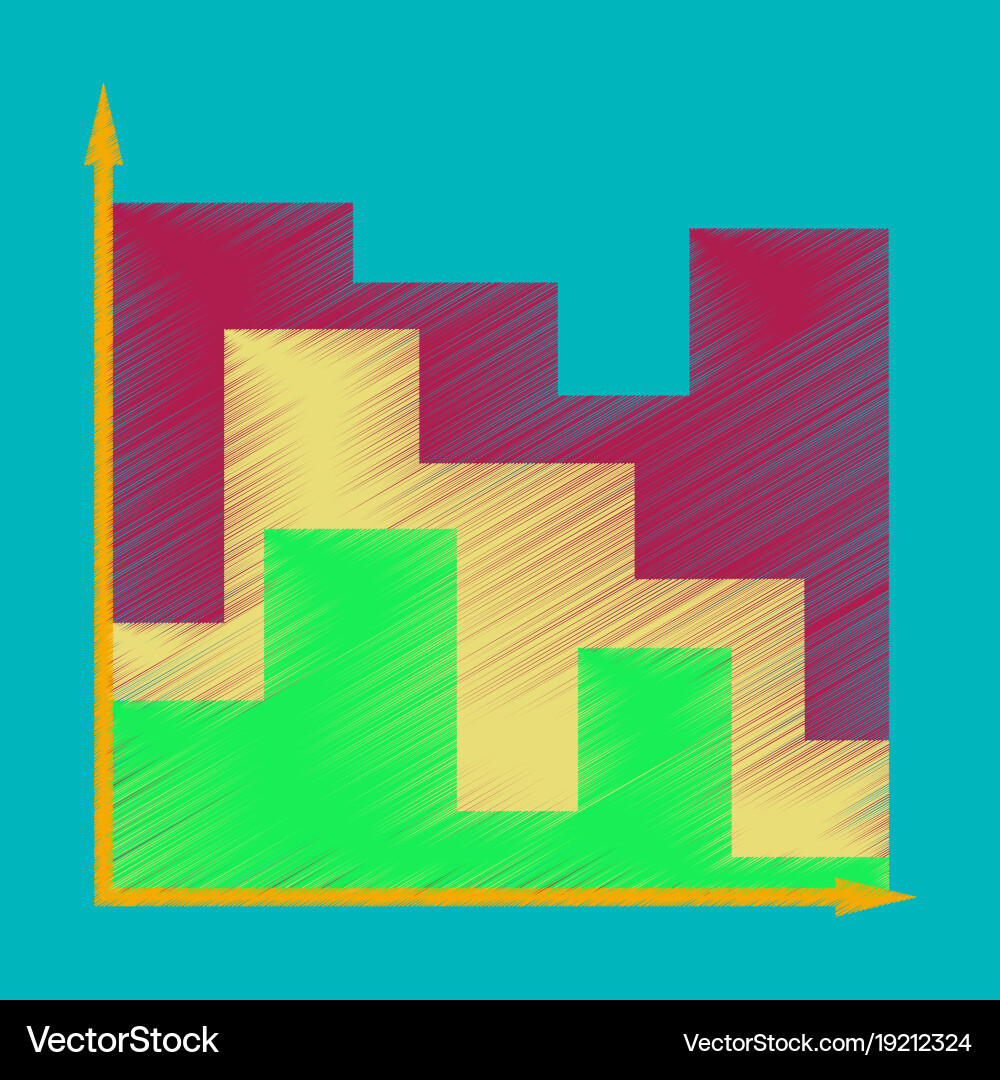Flat shading style icon 3d chart vector image