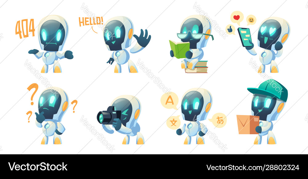 Funny Chatbot Robot - 404 Error vector image